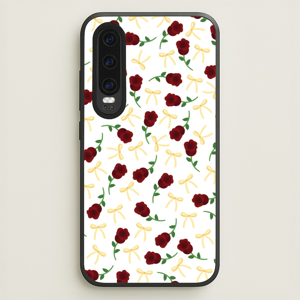 Roses And Bows Pattern - Clean Girl Aesthetic Phone Case for Huawei P30