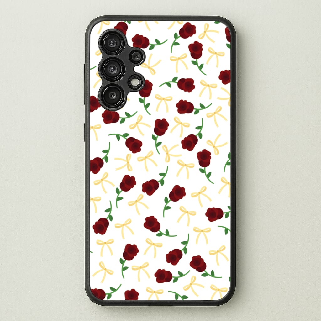 Roses And Bows Pattern - Clean Girl Aesthetic Phone Case for Galaxy A13