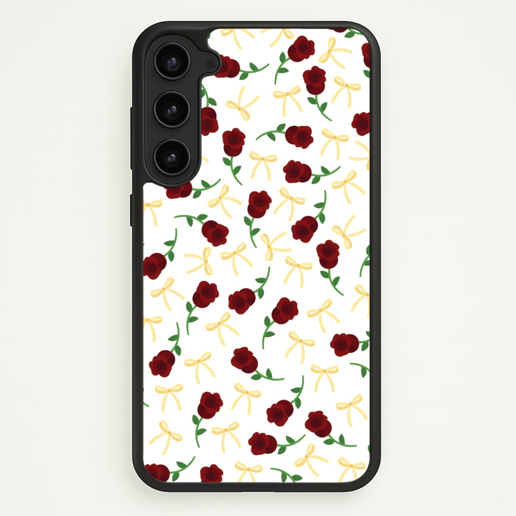 Roses And Bows Pattern - Clean Girl Aesthetic Phone Case for Galaxy S23