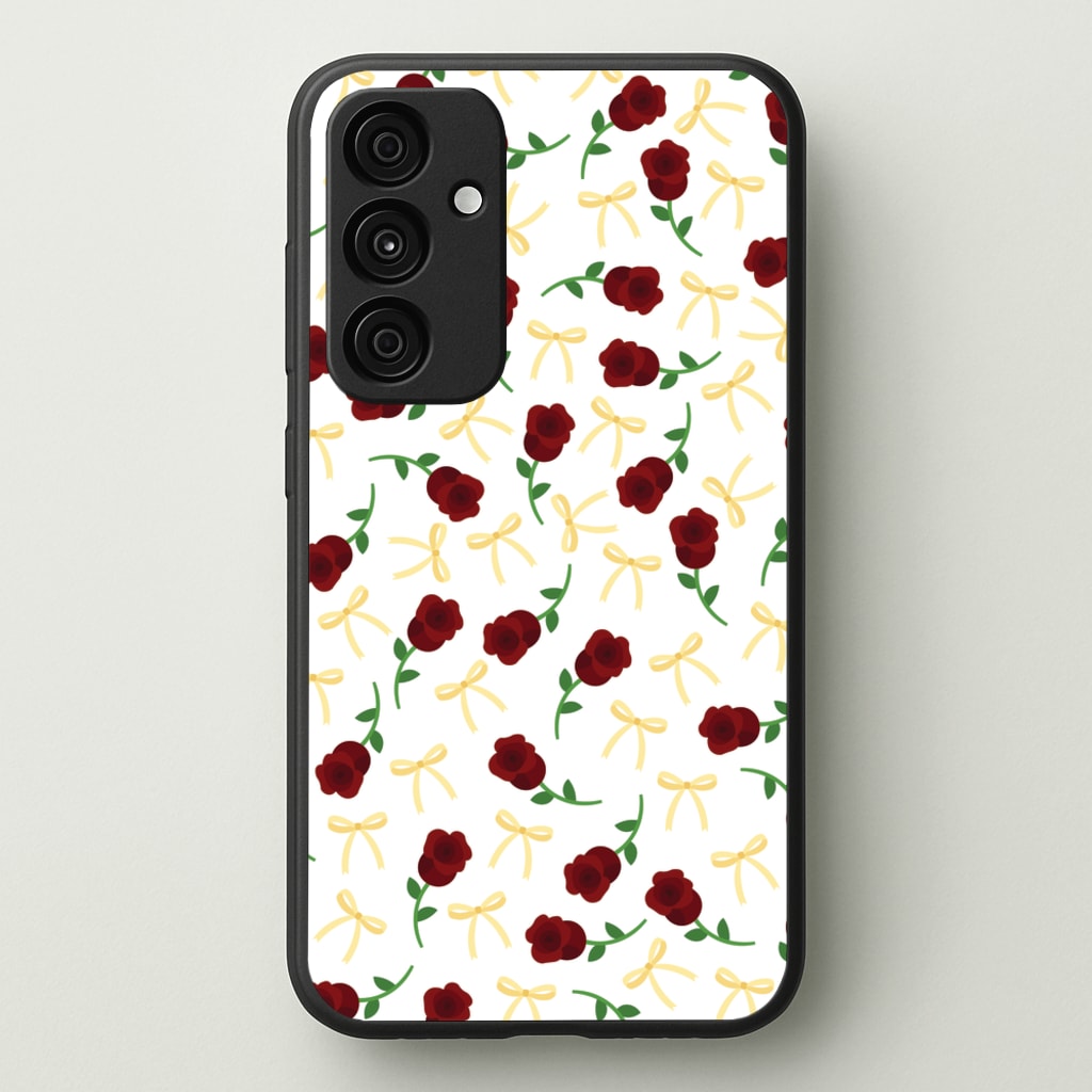 Roses And Bows Pattern - Clean Girl Aesthetic Phone Case for Galaxy A35