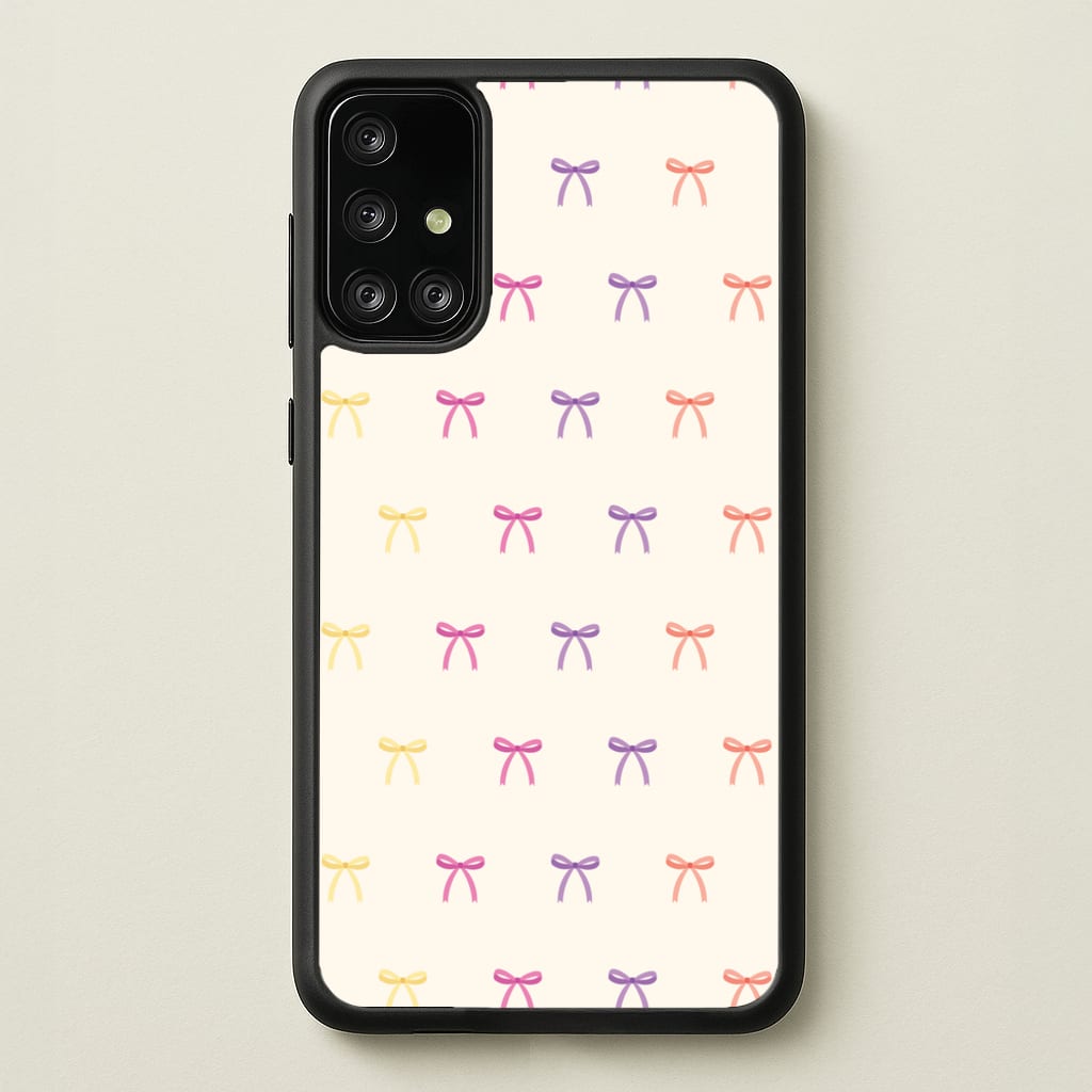 Pastel Ribbons Pattern - Clean Girl Aesthetic Phone Case for Galaxy A71