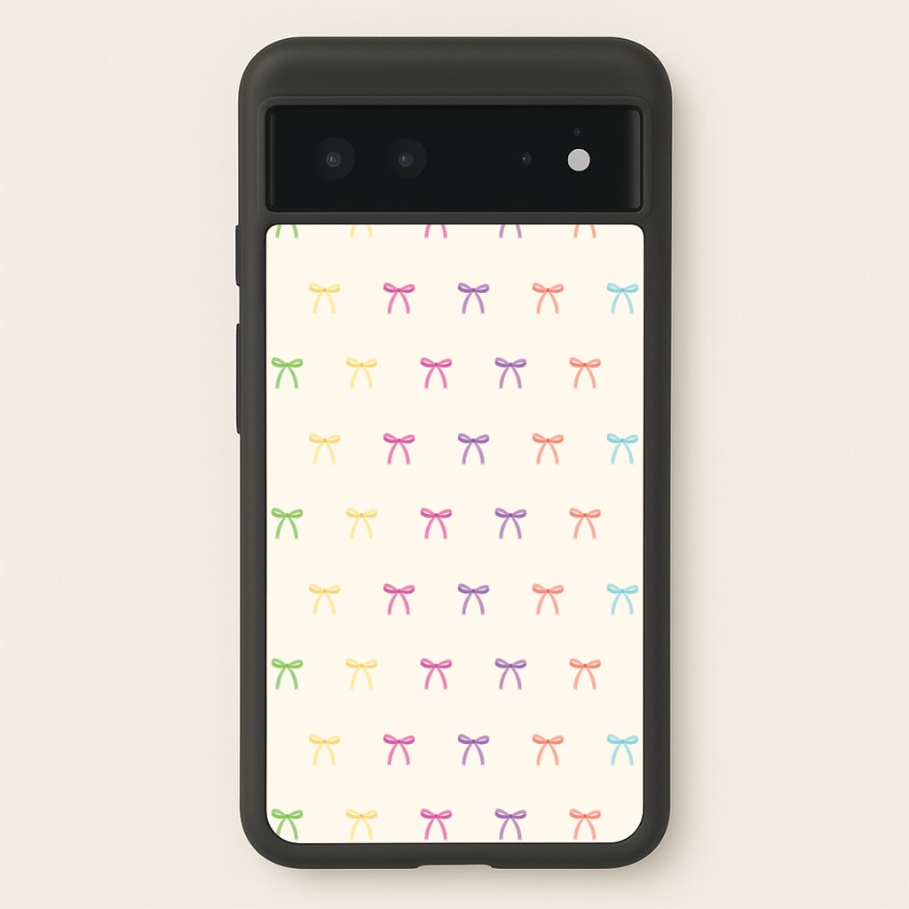 Pastel Ribbons Pattern - Clean Girl Aesthetic Phone Case for Google Pixel 6