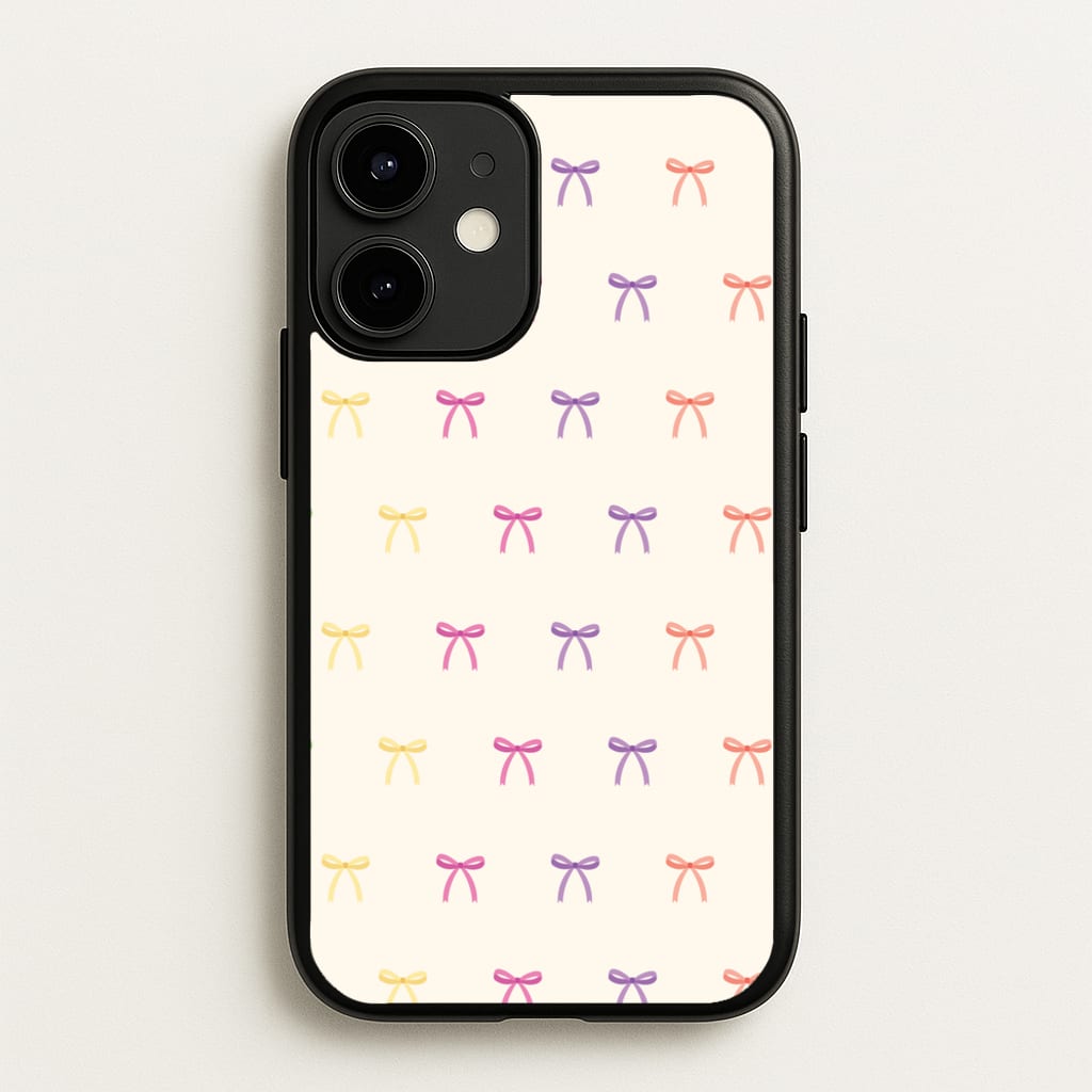 Pastel Ribbons Pattern - Clean Girl Aesthetic Phone Case for iPhone 12 / 12 Pro