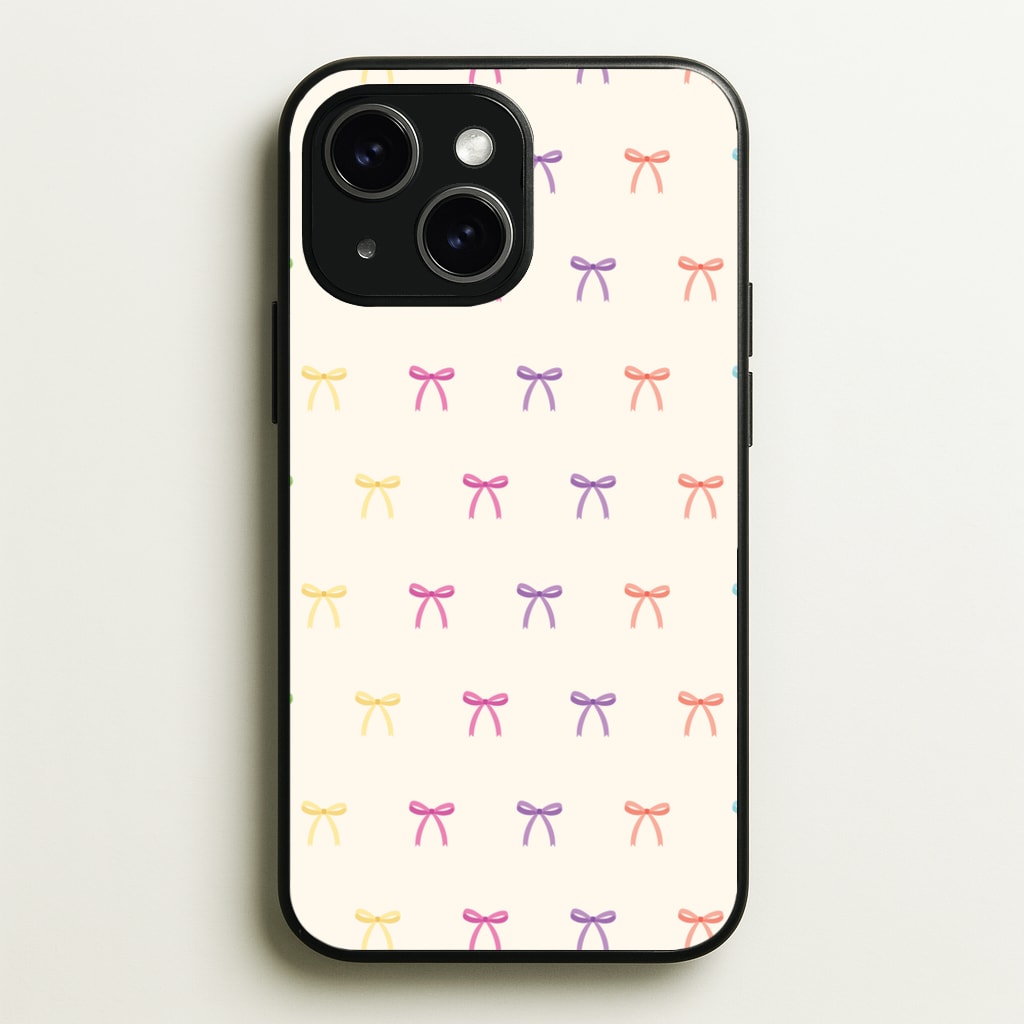Pastel Ribbons Pattern - Clean Girl Aesthetic Phone Case for iPhone 15 Plus