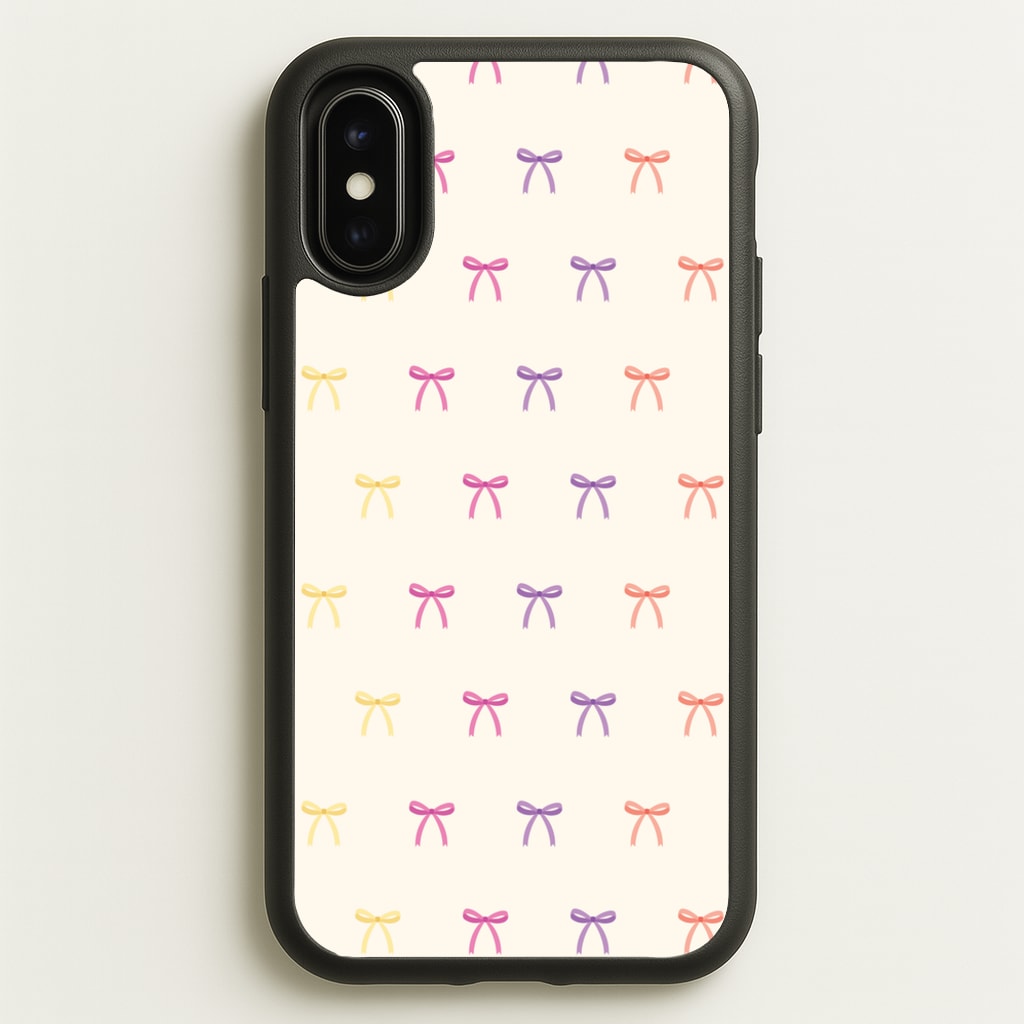 Pastel Ribbons Pattern - Clean Girl Aesthetic Phone Case for iPhone X / XS