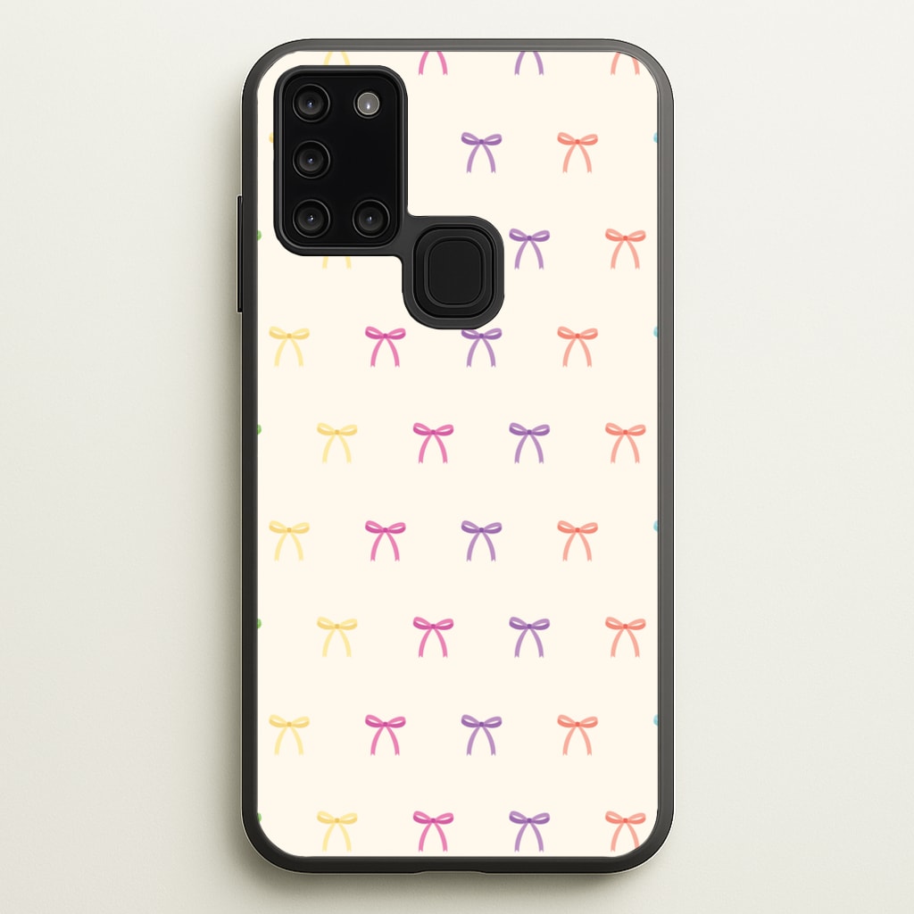Pastel Ribbons Pattern - Clean Girl Aesthetic Phone Case for Galaxy A21s