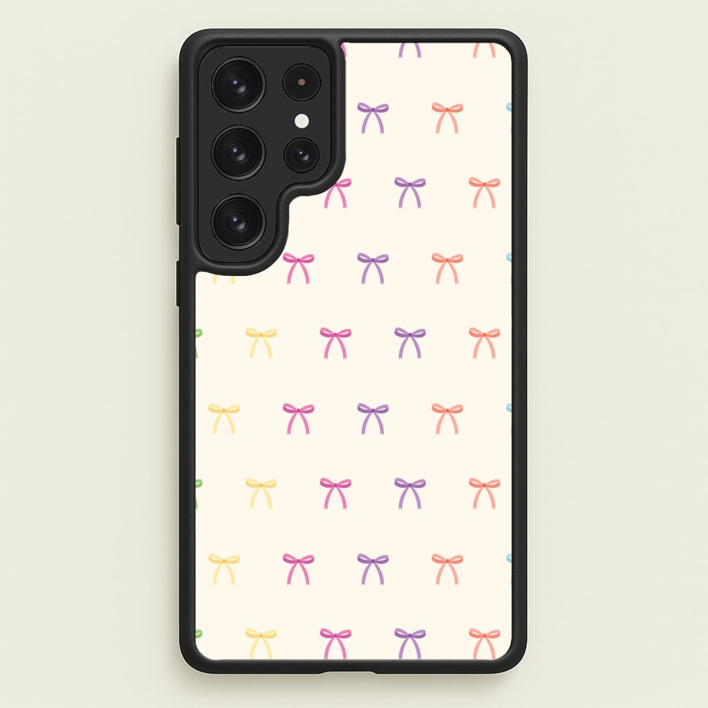 Pastel Ribbons Pattern - Clean Girl Aesthetic Phone Case for Galaxy S22 Ultra