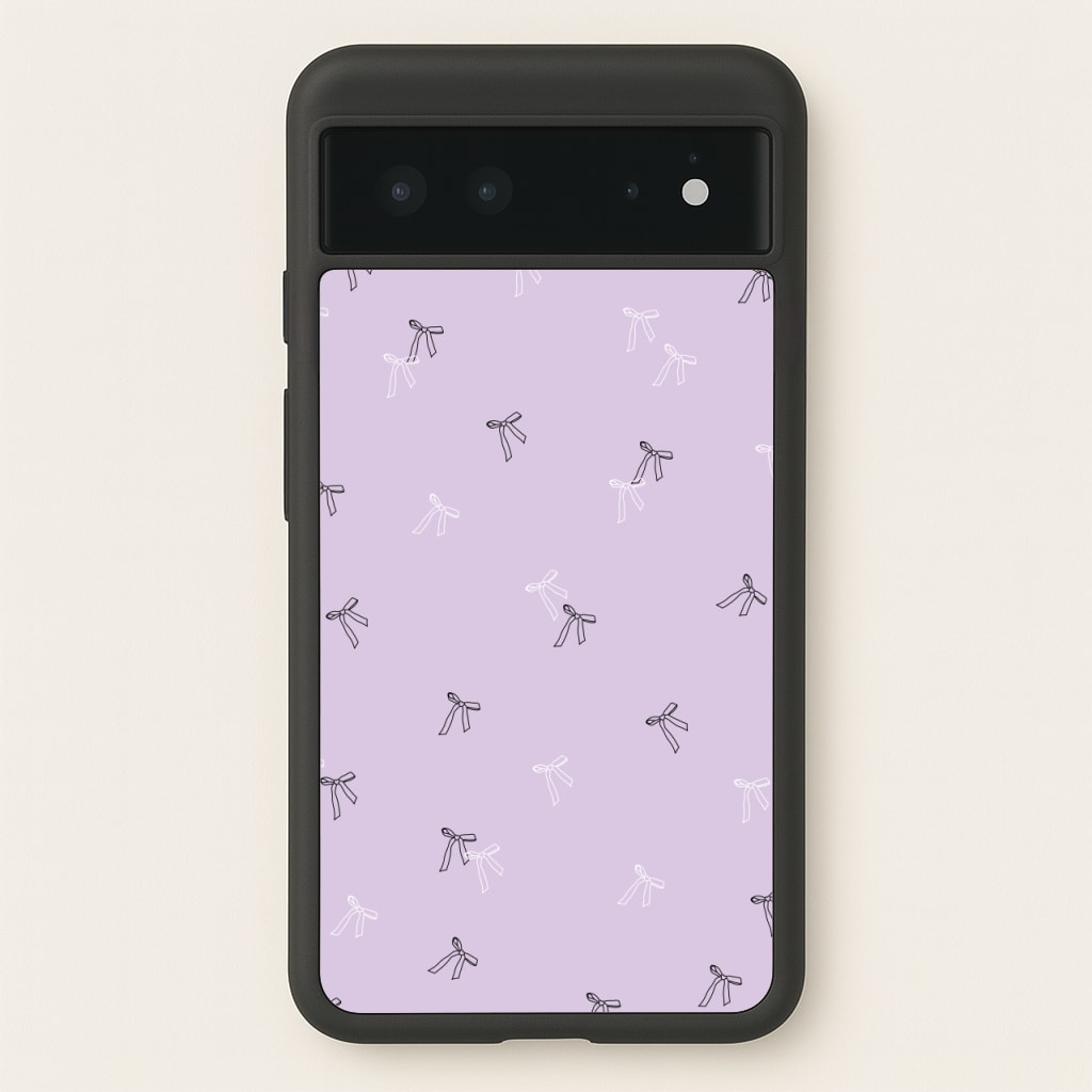 Coquette Mini Bows Pattern Purple - Clean Girl Aesthetic Phone Case for Google Pixel 6