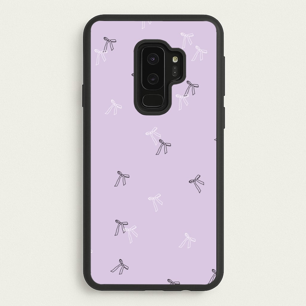 Coquette Mini Bows Pattern Purple - Clean Girl Aesthetic Phone Case for Galaxy S9 Plus