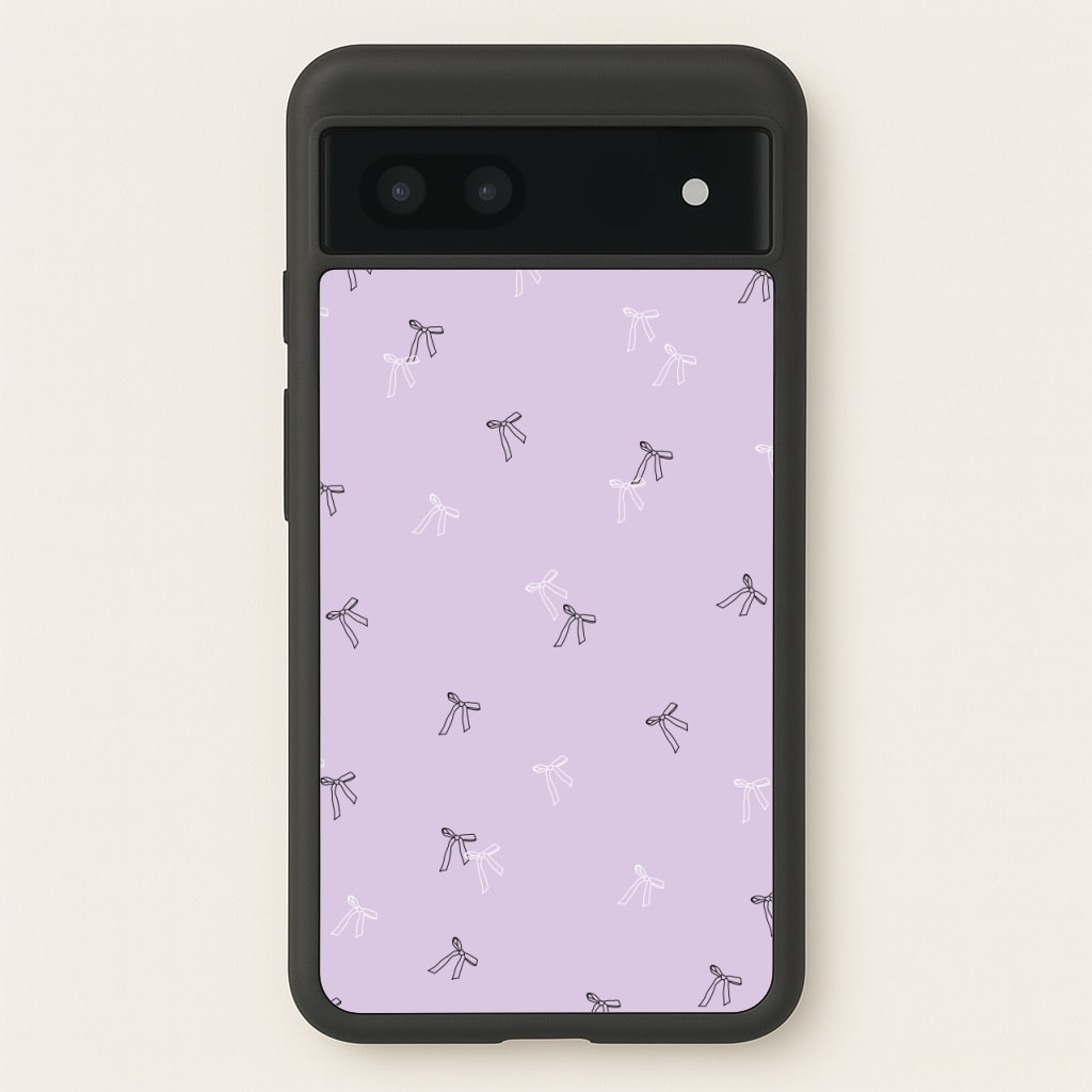 Coquette Mini Bows Pattern Purple - Clean Girl Aesthetic Phone Case for Google Pixel 7a