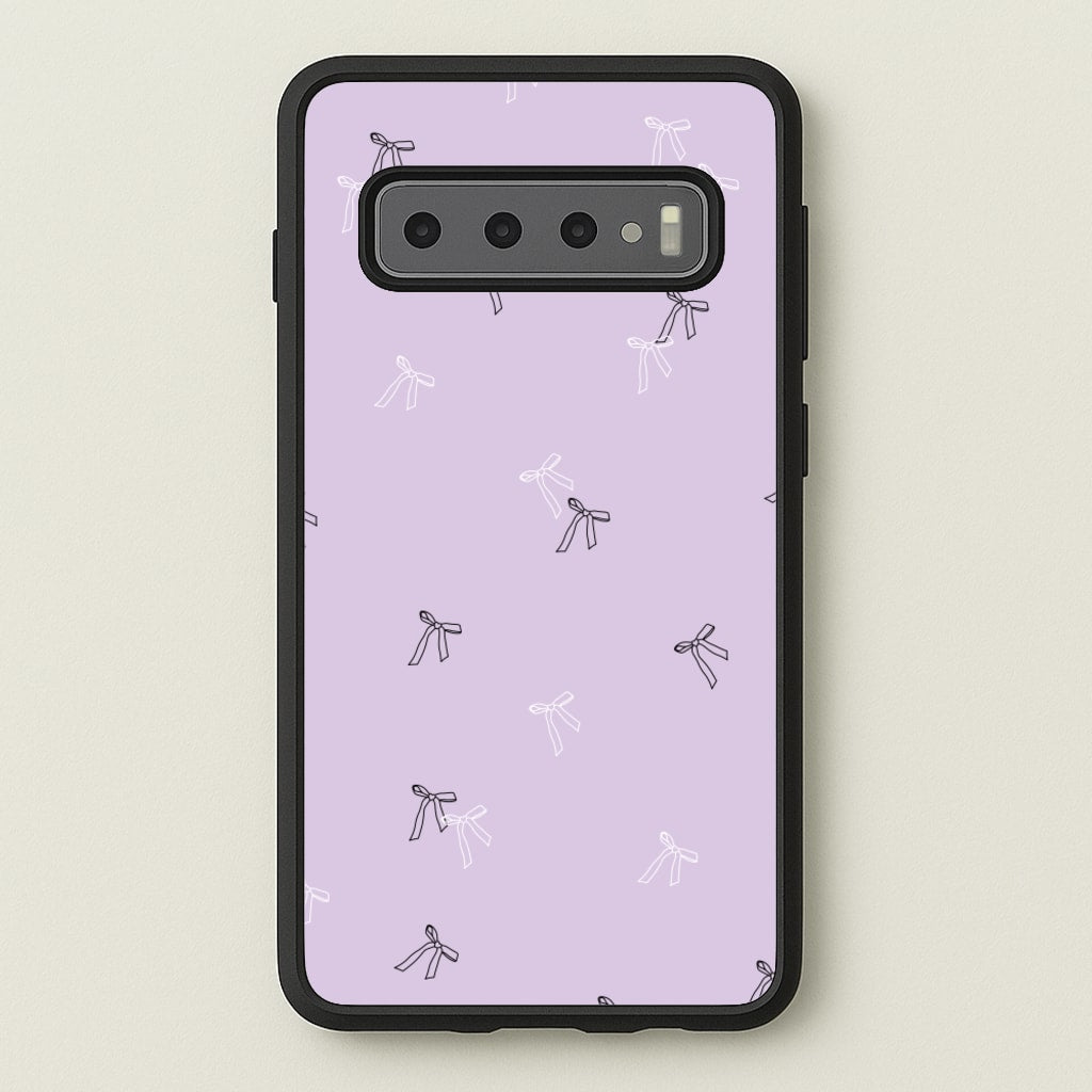 Coquette Mini Bows Pattern Purple - Clean Girl Aesthetic Phone Case for Galaxy S10