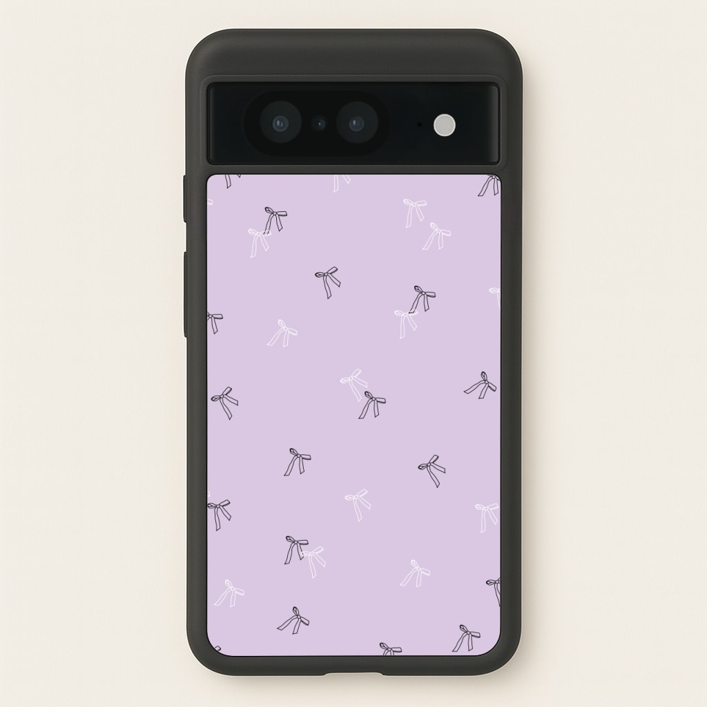 Coquette Mini Bows Pattern Purple - Clean Girl Aesthetic Phone Case for Google Pixel 8