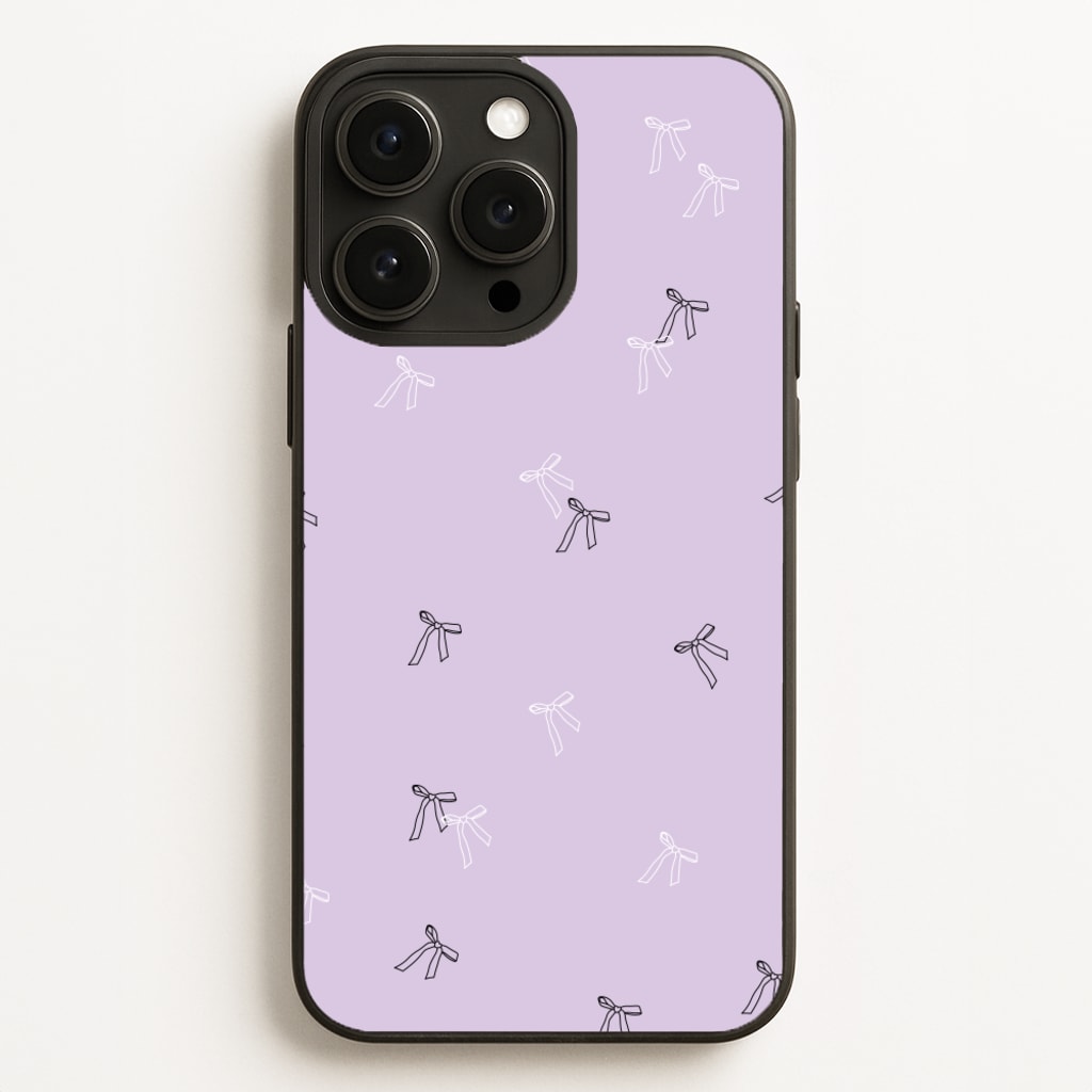 Coquette Mini Bows Pattern Purple - Clean Girl Aesthetic Phone Case for iPhone 12 Pro Max