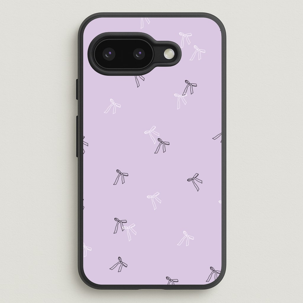Coquette Mini Bows Pattern Purple - Clean Girl Aesthetic Phone Case for Google Pixel 9a