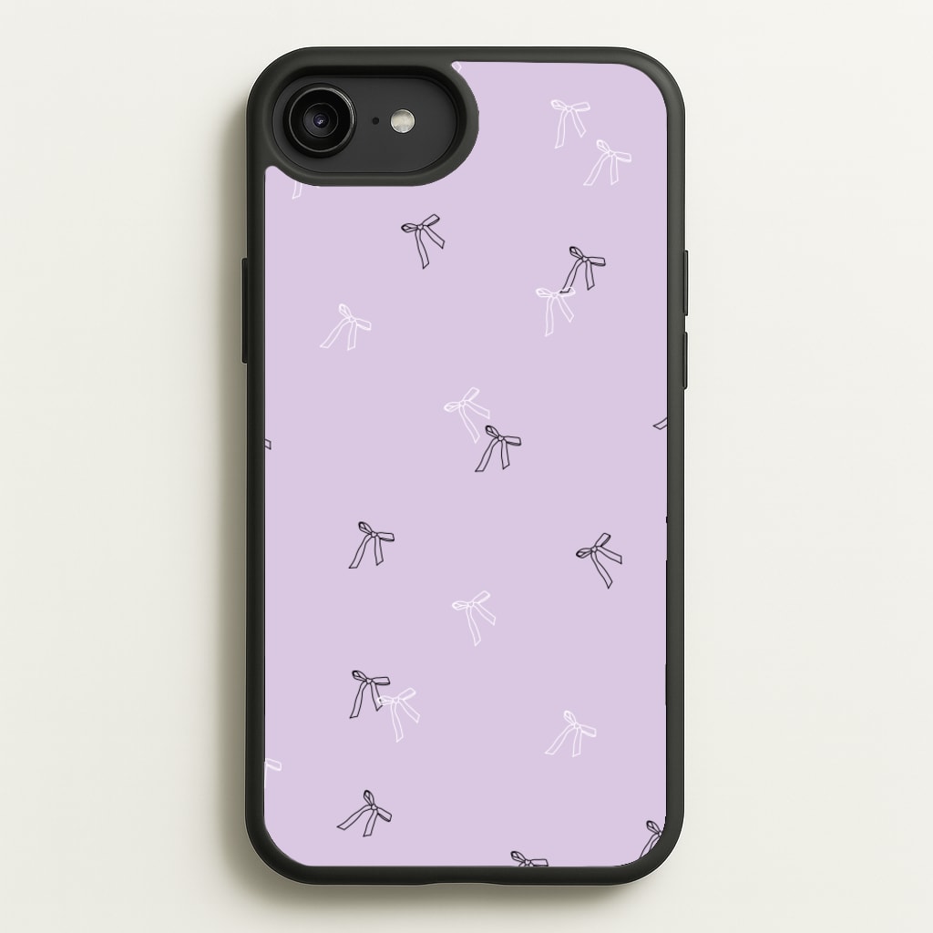 Coquette Mini Bows Pattern Purple - Clean Girl Aesthetic Phone Case for iPhone 6 Plus / 7 Plus / 8 Plus