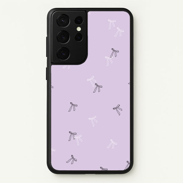 Coquette Mini Bows Pattern Purple - Clean Girl Aesthetic Phone Case for Galaxy S21 Ultra