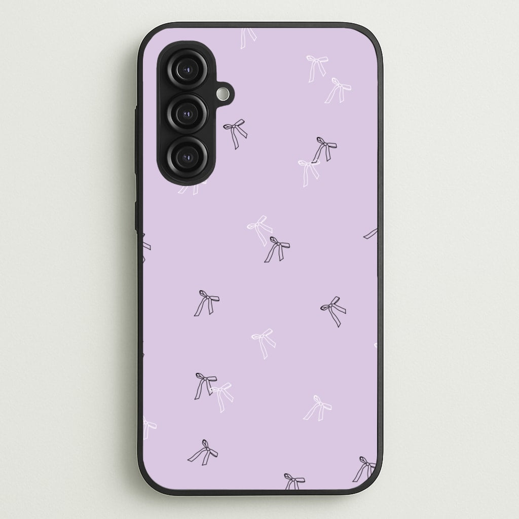 Coquette Mini Bows Pattern Purple - Clean Girl Aesthetic Phone Case for Galaxy S23FE