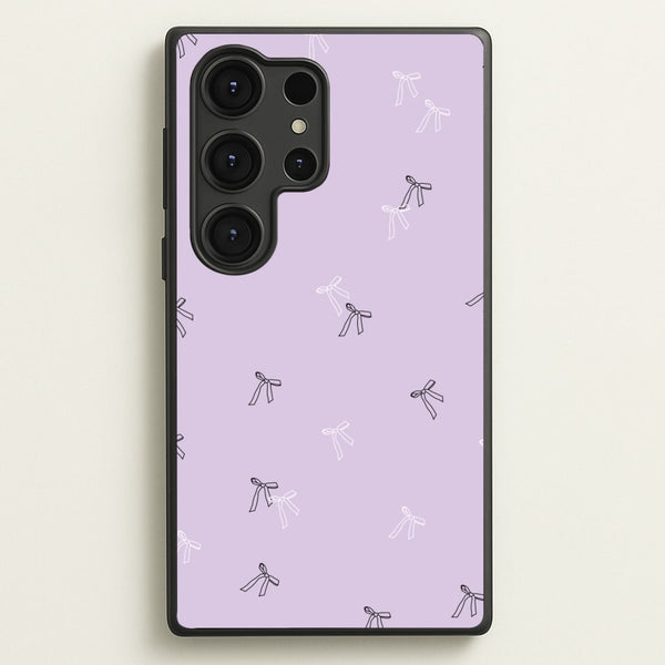 Coquette Mini Bows Pattern Purple - Clean Girl Aesthetic Phone Case for Galaxy S25 Ultra