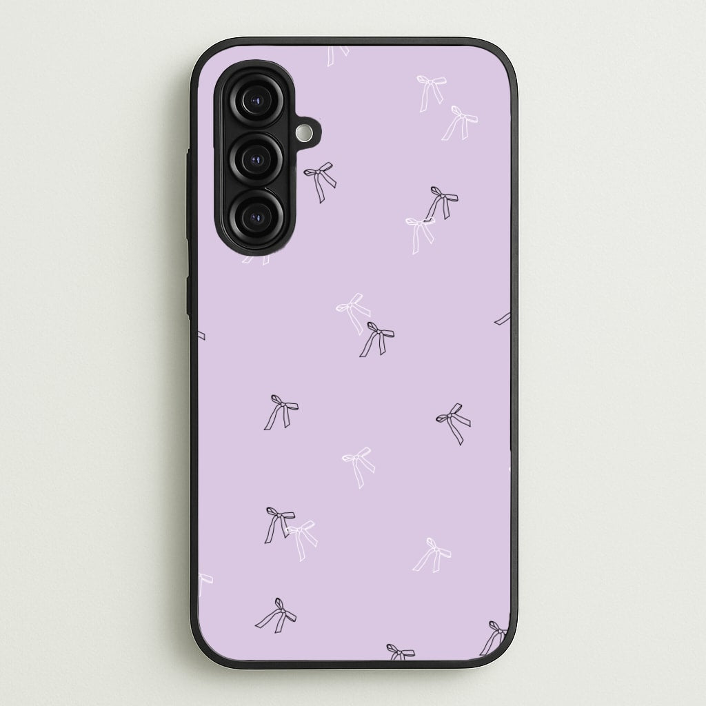 Coquette Mini Bows Pattern Purple - Clean Girl Aesthetic Phone Case for Galaxy A16