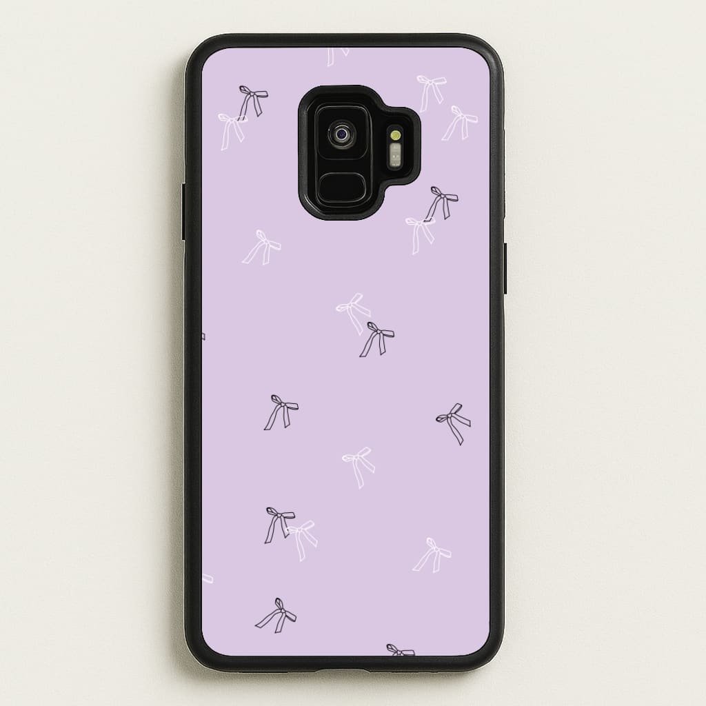 Coquette Mini Bows Pattern Purple - Clean Girl Aesthetic Phone Case for Galaxy S9