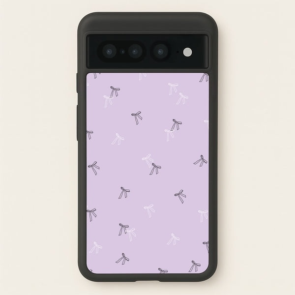 Coquette Mini Bows Pattern Purple - Clean Girl Aesthetic Phone Case for Google Pixel 7 Pro