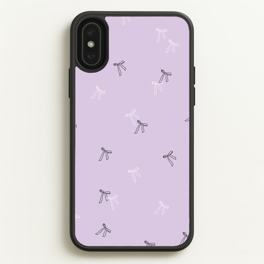 Coquette Mini Bows Pattern Purple - Clean Girl Aesthetic Phone Case for iPhone XS Max