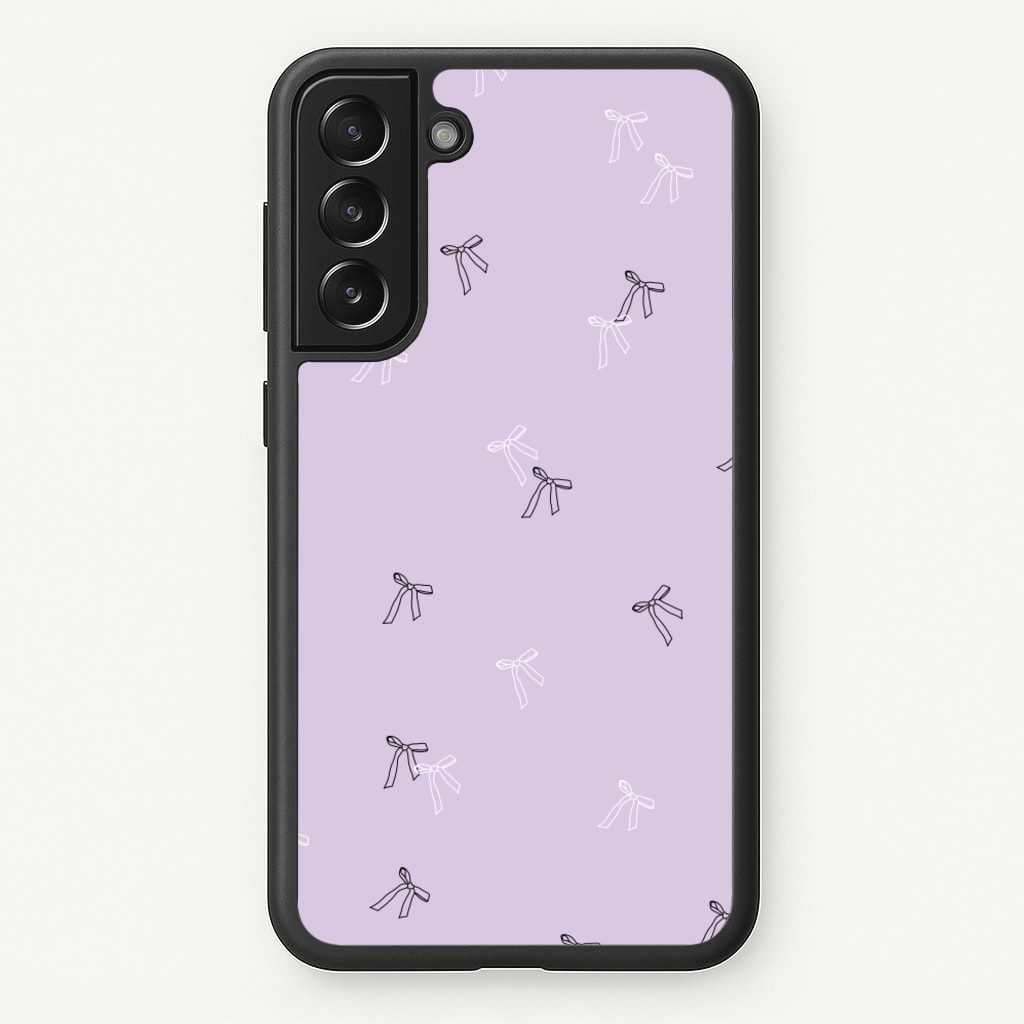 Coquette Mini Bows Pattern Purple - Clean Girl Aesthetic Phone Case for Galaxy S21FE