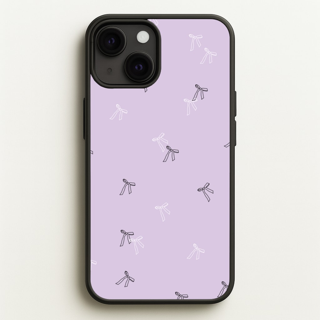 Coquette Mini Bows Pattern Purple - Clean Girl Aesthetic Phone Case for iPhone 13