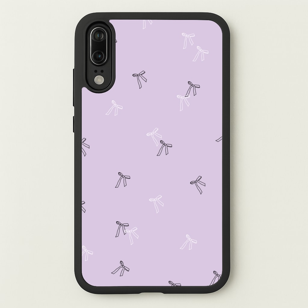 Coquette Mini Bows Pattern Purple - Clean Girl Aesthetic Phone Case for Huawei P20