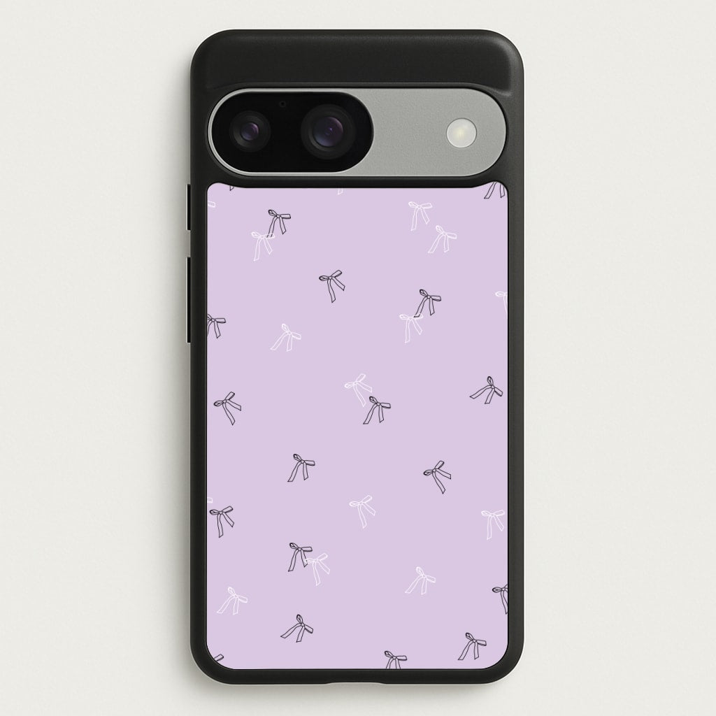 Coquette Mini Bows Pattern Purple - Clean Girl Aesthetic Phone Case for Google Pixel 9 / 9 Pro