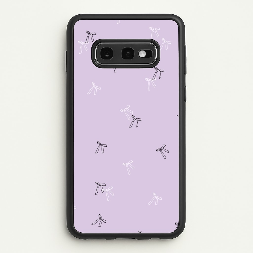 Coquette Mini Bows Pattern Purple - Clean Girl Aesthetic Phone Case for Galaxy S10e