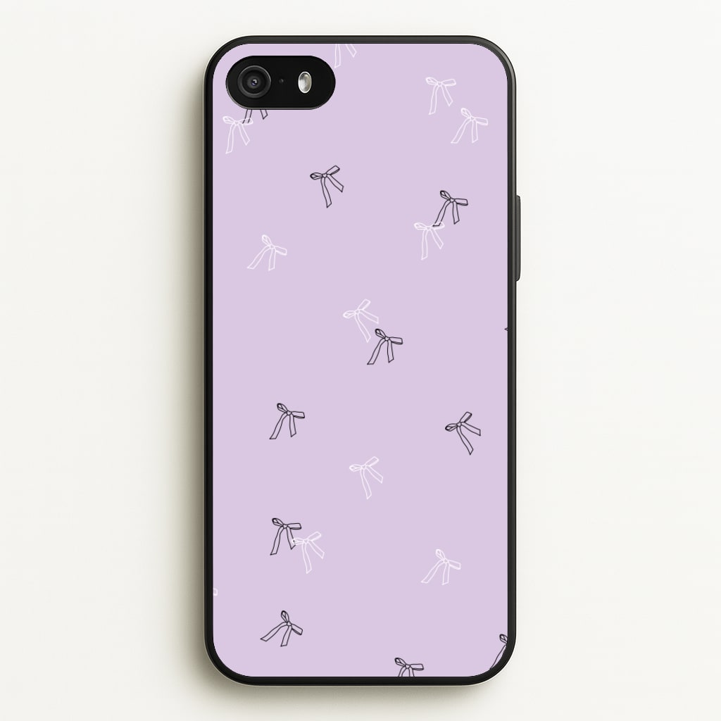 Coquette Mini Bows Pattern Purple - Clean Girl Aesthetic Phone Case for iPhone 5 / 5s / SE 2016