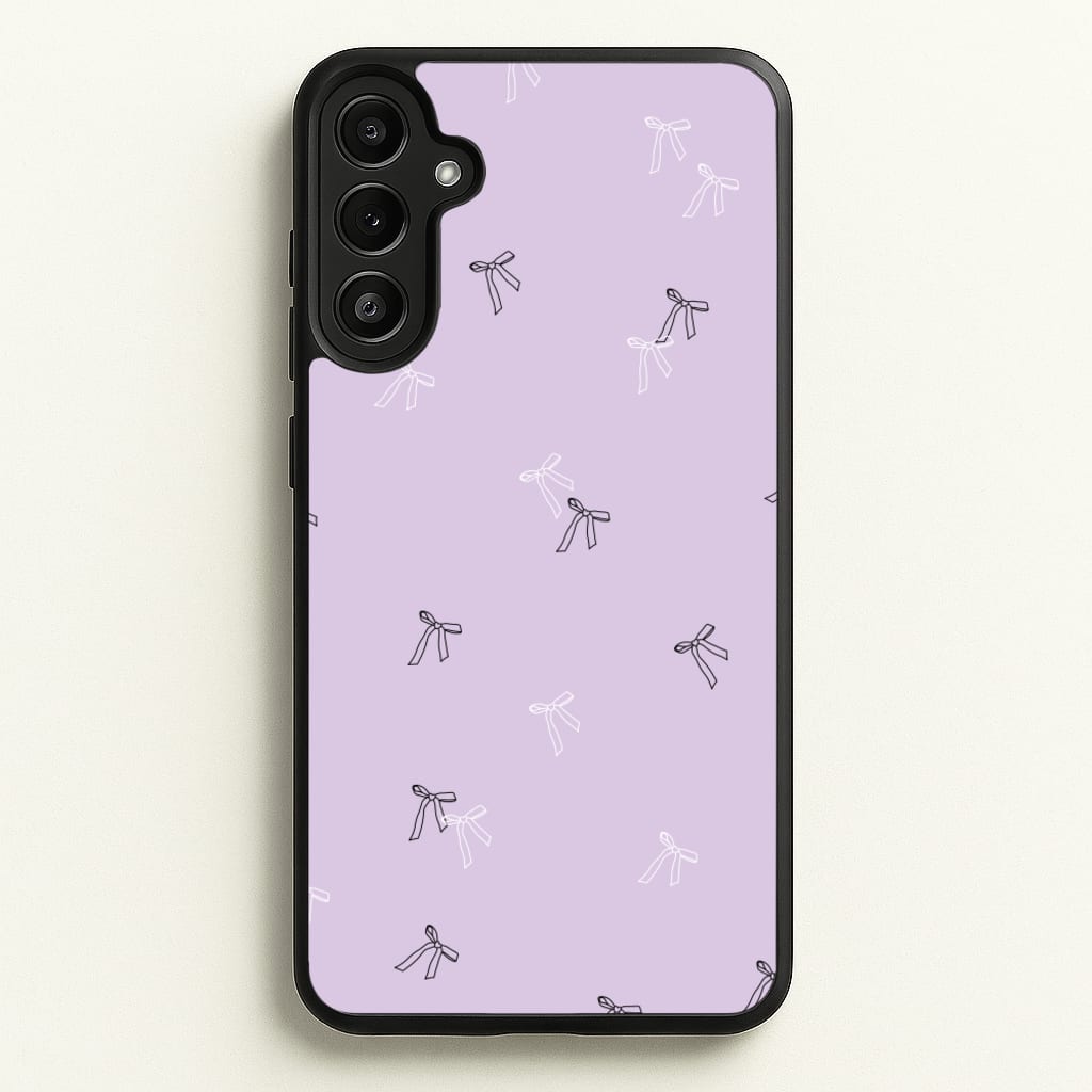 Coquette Mini Bows Pattern Purple - Clean Girl Aesthetic Phone Case for Galaxy A36