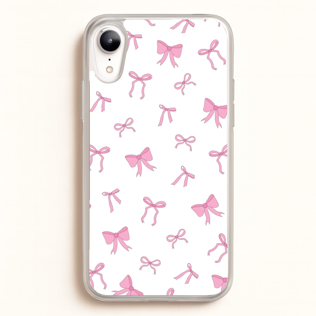 Coquette Variety Pink Bows Pattern - Clean Girl Aesthetic Phone Case for iPhone XR