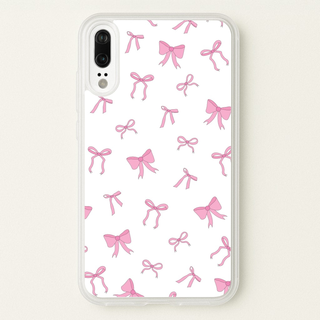 Coquette Variety Pink Bows Pattern - Clean Girl Aesthetic Phone Case for Huawei P20