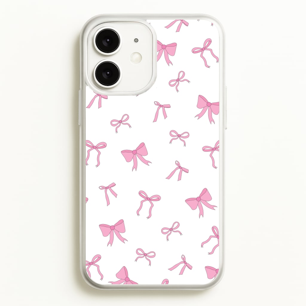 Coquette Variety Pink Bows Pattern - Clean Girl Aesthetic Phone Case for iPhone 11