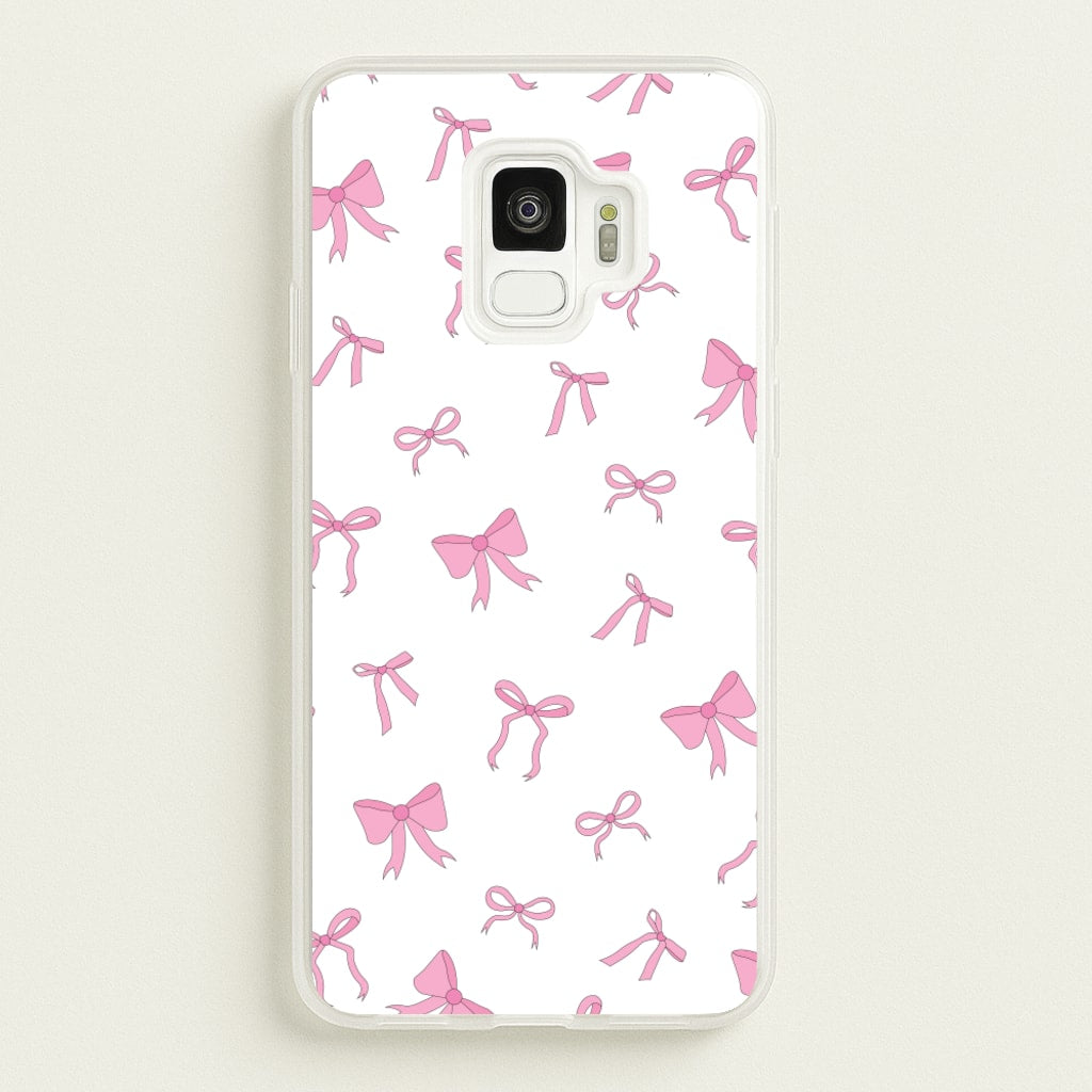 Coquette Variety Pink Bows Pattern - Clean Girl Aesthetic Phone Case for Galaxy S9