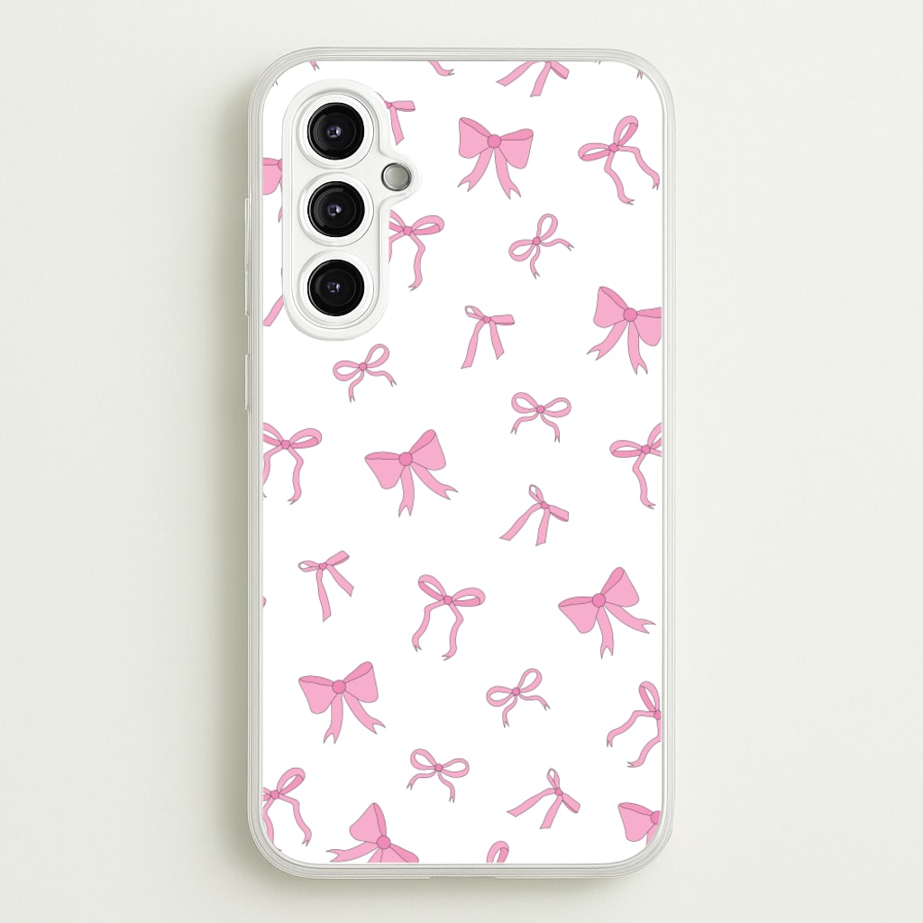 Coquette Variety Pink Bows Pattern - Clean Girl Aesthetic Phone Case for Galaxy A14
