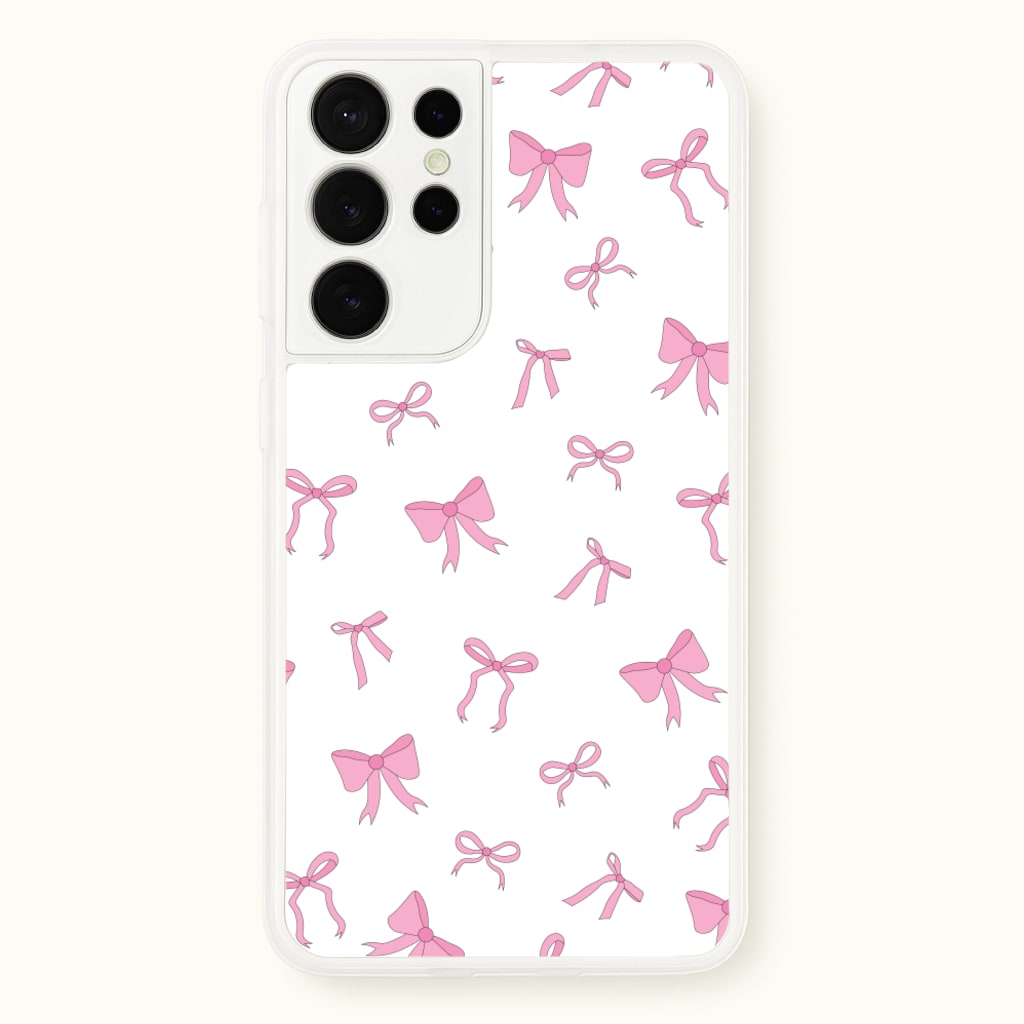 Coquette Variety Pink Bows Pattern - Clean Girl Aesthetic Phone Case for Galaxy S21 Ultra