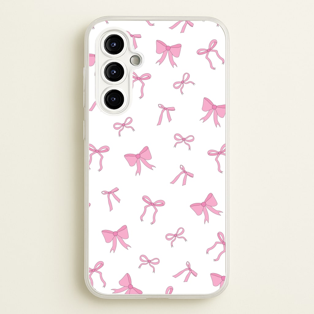 Coquette Variety Pink Bows Pattern - Clean Girl Aesthetic Phone Case for Galaxy A54