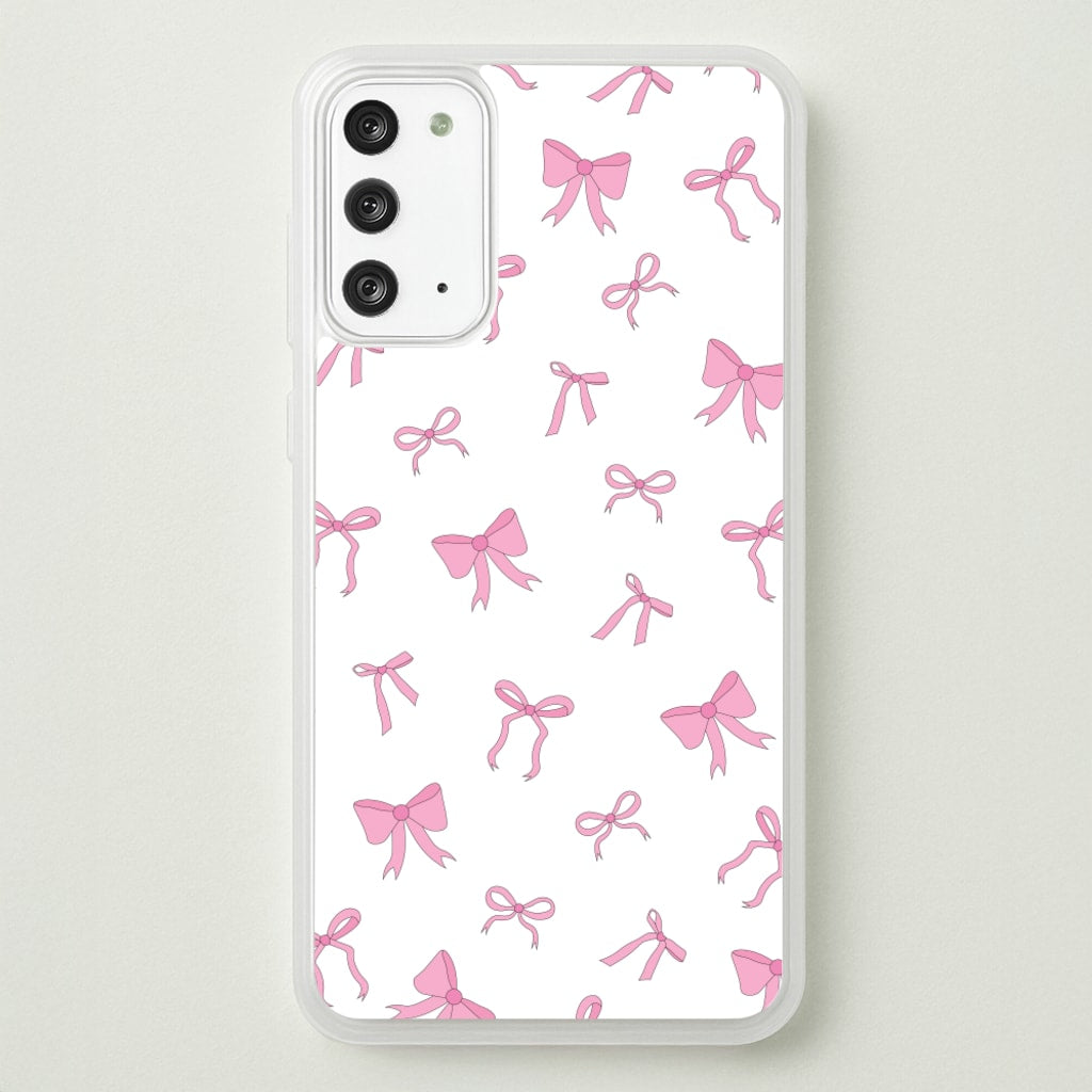 Coquette Variety Pink Bows Pattern - Clean Girl Aesthetic Phone Case for Galaxy Note 20