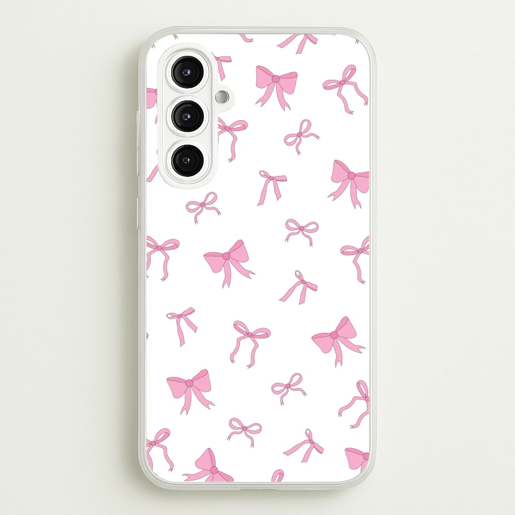 Coquette Variety Pink Bows Pattern - Clean Girl Aesthetic Phone Case for Galaxy A16
