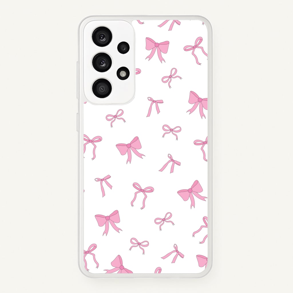 Coquette Variety Pink Bows Pattern - Clean Girl Aesthetic Phone Case for Galaxy A53