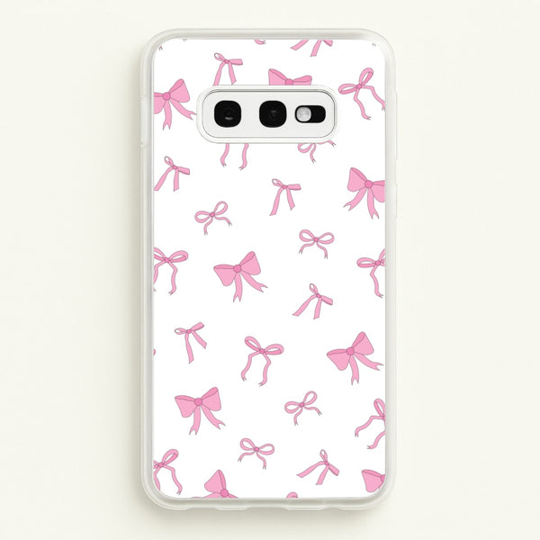Coquette Variety Pink Bows Pattern - Clean Girl Aesthetic Phone Case for Galaxy S10e