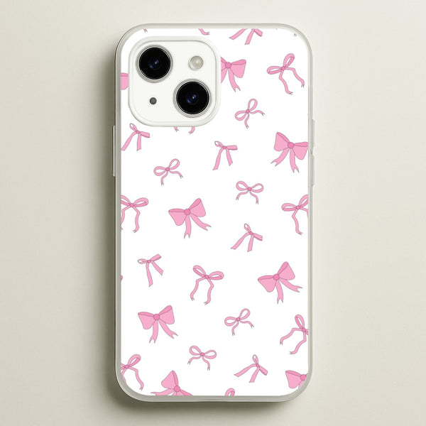 Coquette Variety Pink Bows Pattern - Clean Girl Aesthetic Phone Case for iPhone 14