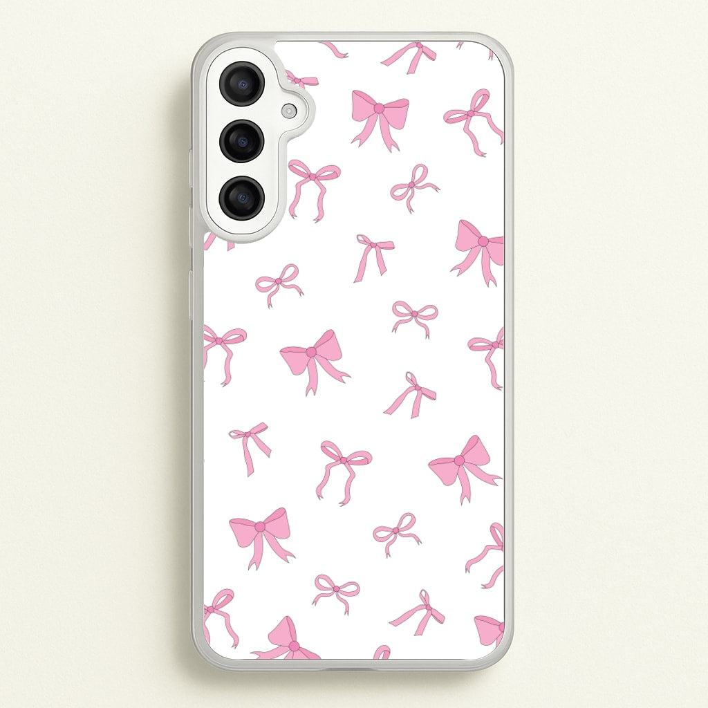 Coquette Variety Pink Bows Pattern - Clean Girl Aesthetic Phone Case for Galaxy A34