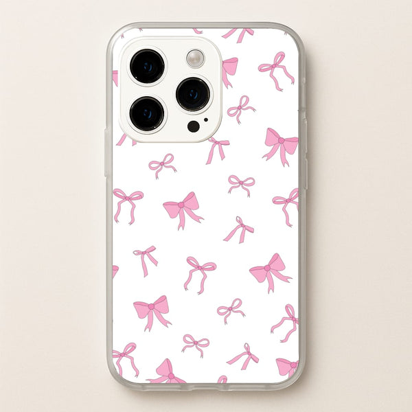 Coquette Variety Pink Bows Pattern - Clean Girl Aesthetic Phone Case for iPhone 14 Pro