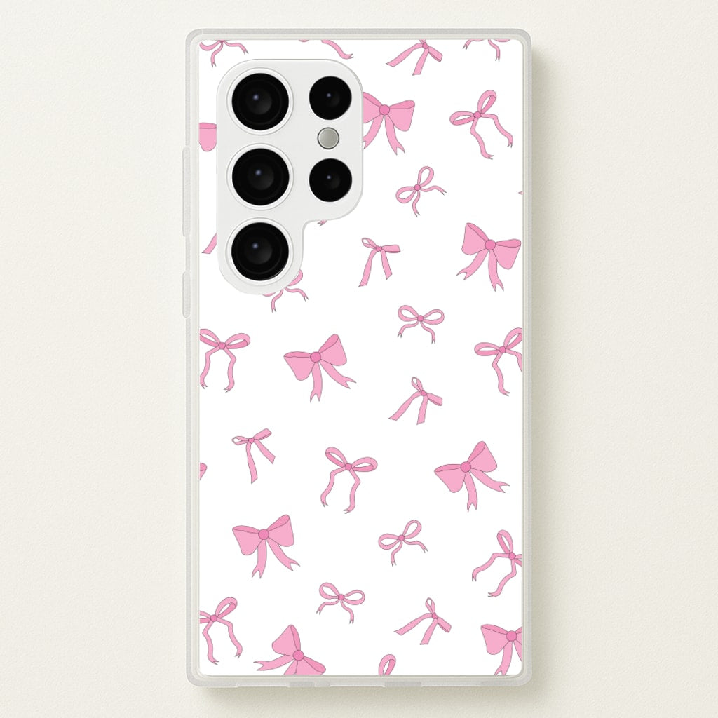 Coquette Variety Pink Bows Pattern - Clean Girl Aesthetic Phone Case for Galaxy S24 Ultra