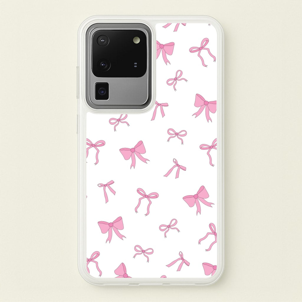 Coquette Variety Pink Bows Pattern - Clean Girl Aesthetic Phone Case for Galaxy S20 Ultra