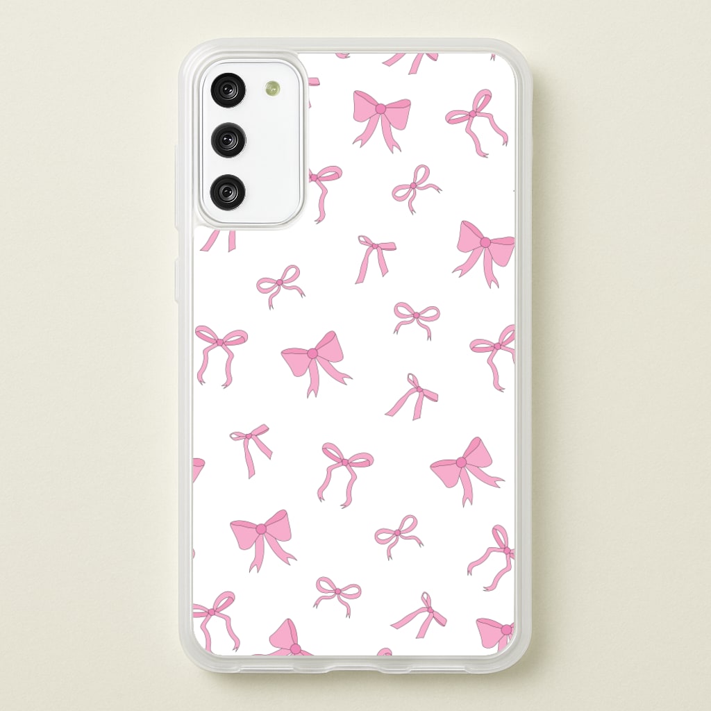 Coquette Variety Pink Bows Pattern - Clean Girl Aesthetic Phone Case for Galaxy S20FE